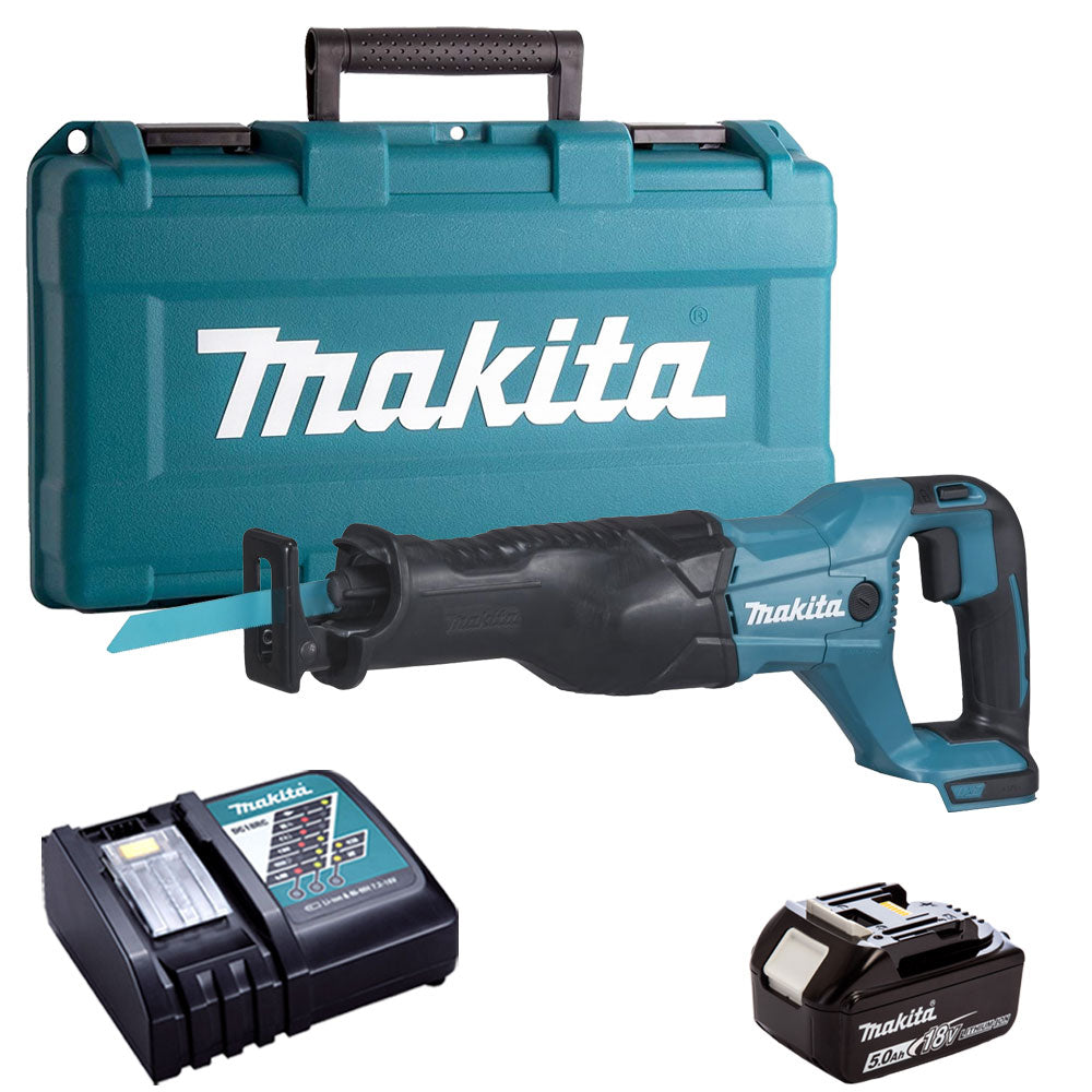 Makita DJR186Z 18V Reciprocating Sabre Saw with 1 x 5.0Ah Battery & Charger in Case