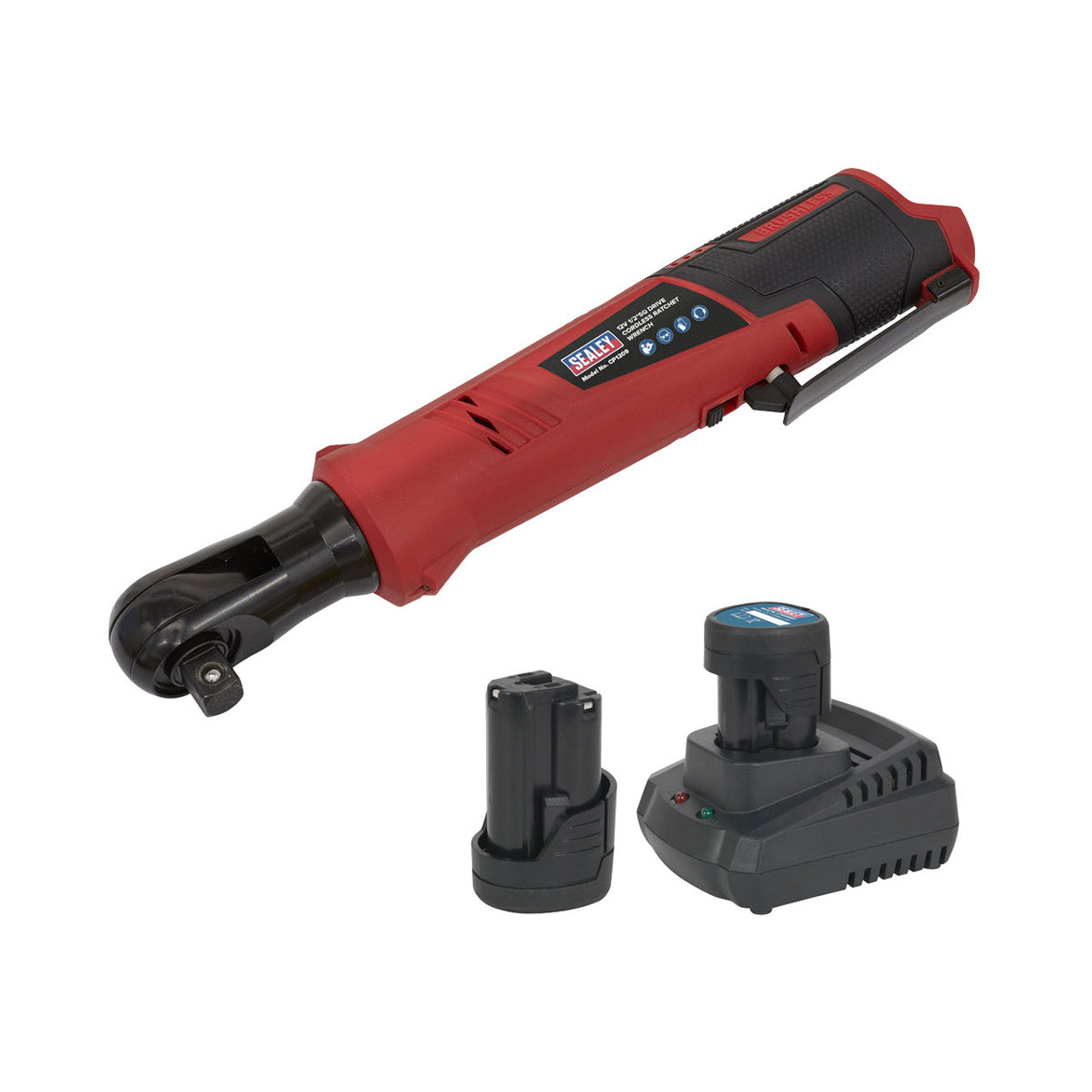 Sealey CP1209KIT 12V SV12 Series 1/2"Sq Drive Cordless Ratchet Wrench Kit with 2 Batteries