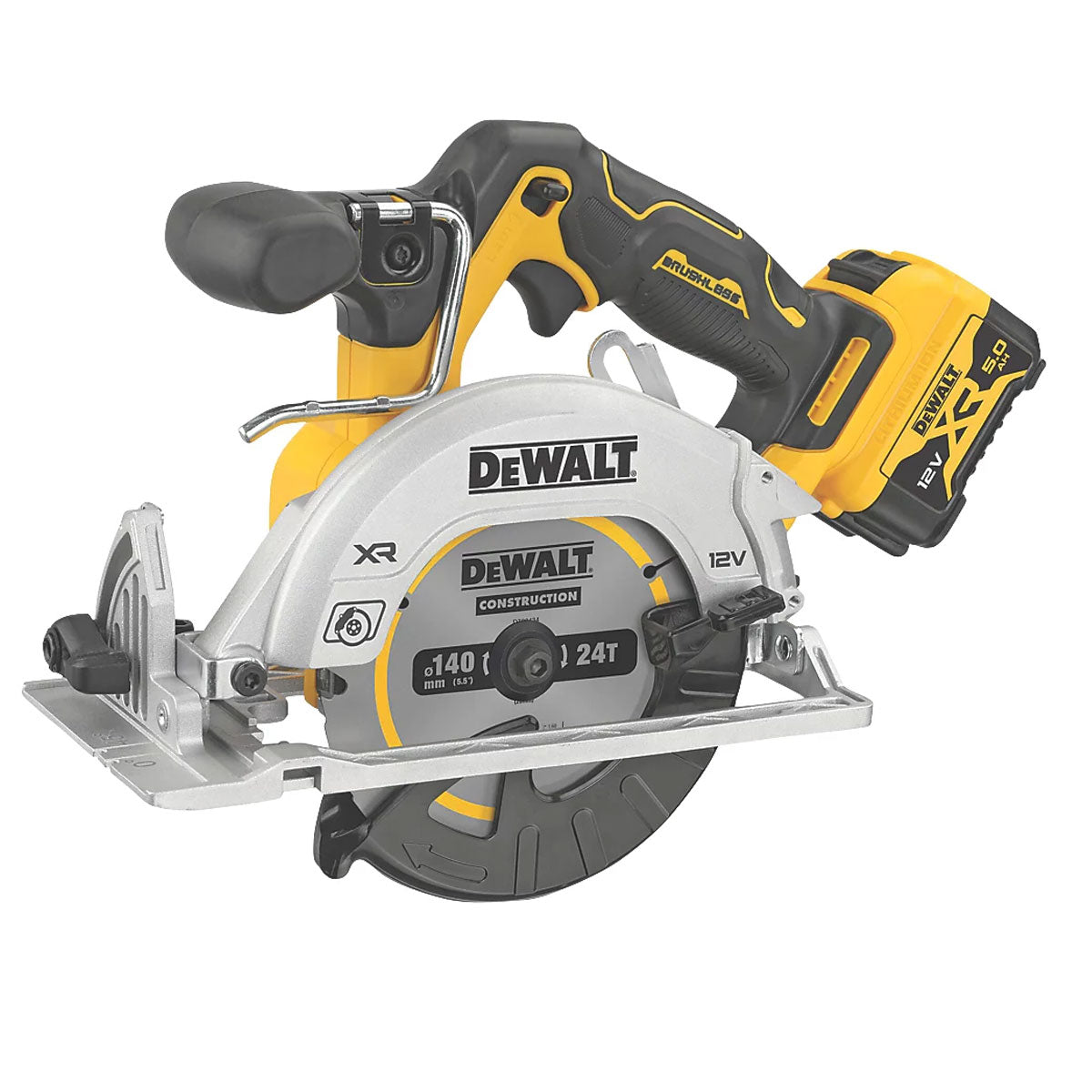 Dewalt DCS512P2 12V Brushless Circular Saw with 2 x 5.0Ah Batteries Charger In Case