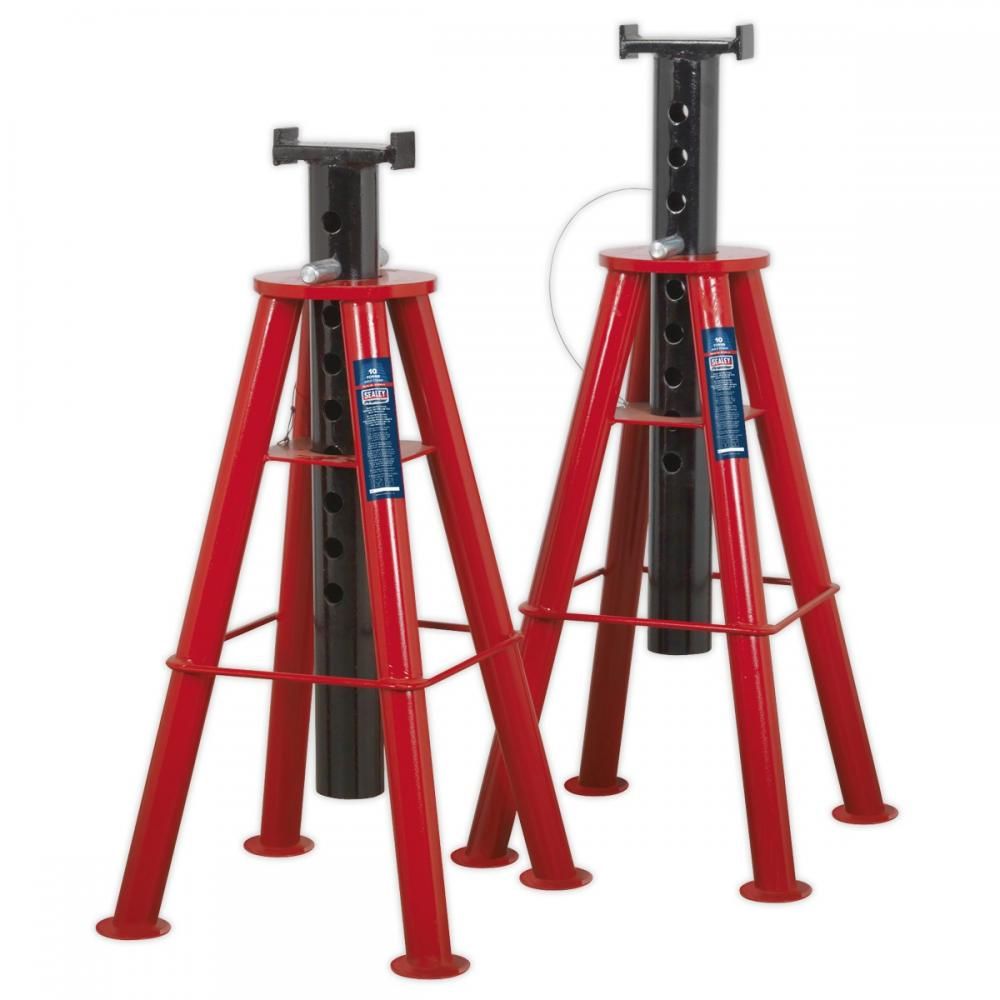 Sealey AS10H Axle Stands (Pair) 10Tonne Capacity Per Stand High Level