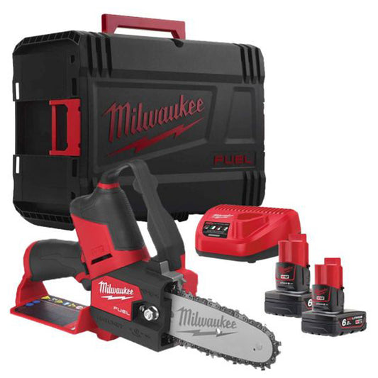 Milwaukee M12 FHS-602X 12V 6" FUEL Brushless Hatchet Pruning Saw With 2 x 6.0Ah Battery & Charger 4933472213