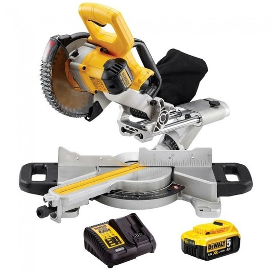 Dewalt DCS365N 18V Cordless 184mm Mitre Saw With 1 x 5.0Ah Battery & Charger