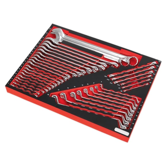 Sealey TBTP03 Tool Tray with Spanner Set 35pc