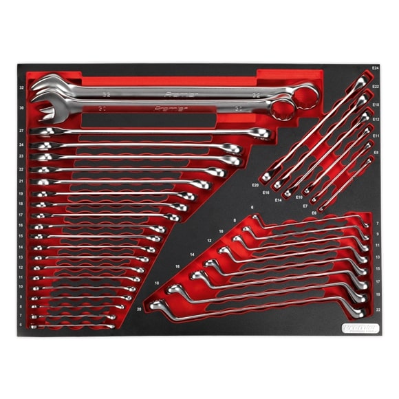 Sealey TBTP03 Tool Tray with Spanner Set 35pc