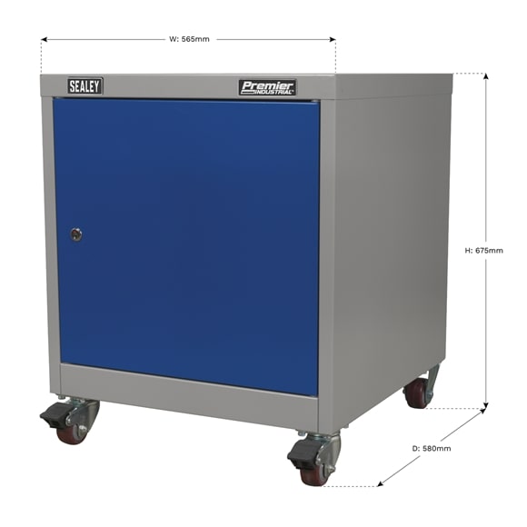 Sealey API5659 Mobile Industrial Cabinet 1 Shelf Locker