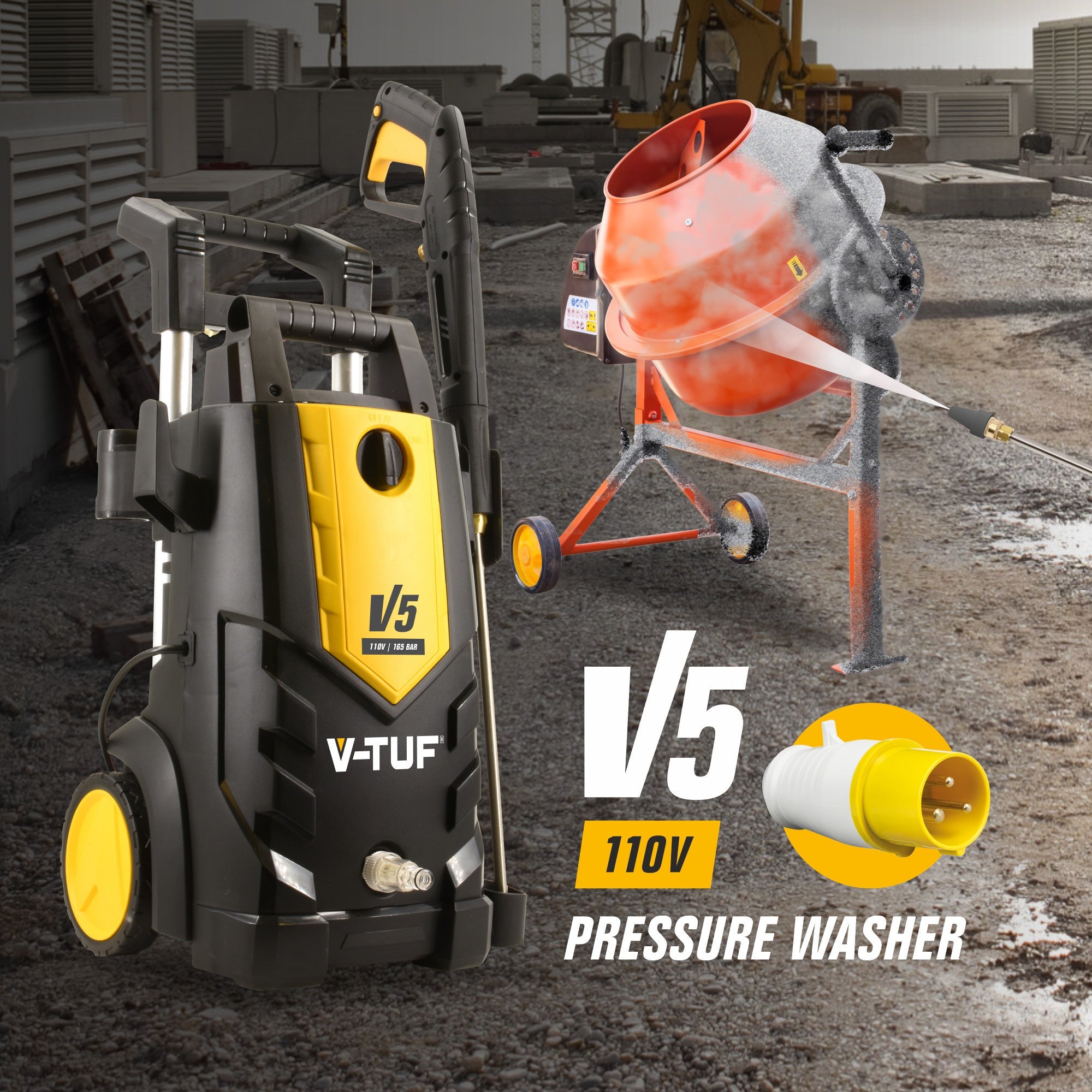 V-TUF V5-110V High Performance Electric Pressure Washer 2200psi, 150 Bar, 6L/min