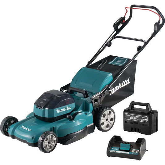 Makita LM002JM101 64V 53cm Brushless Lawn Mower With 1 x BL6440 4.0Ah Battery & DC64WA Charger