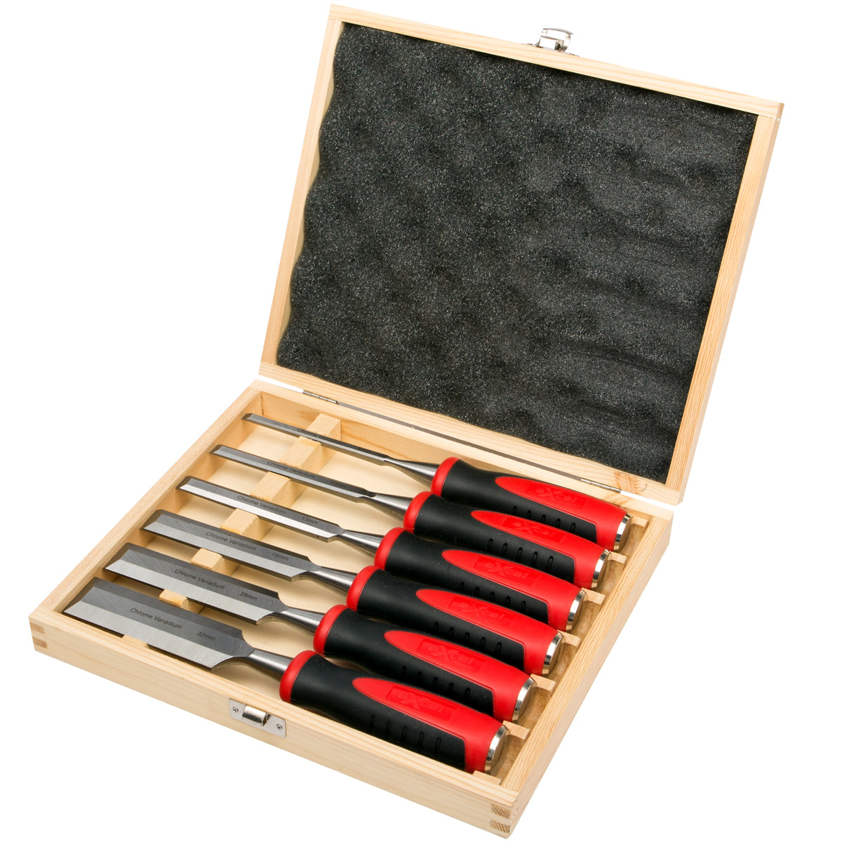 Excel Wood Chisel Bevel Edged Chrome Vanadium 6 Piece Set 6mm - 32mm