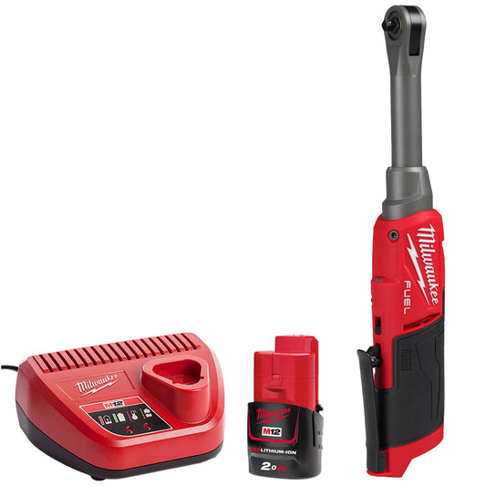 Milwaukee M12FHIR14LR-0 12V Brushless 1/4" Ratchet with 1 x 2.0Ah Battery & Charger