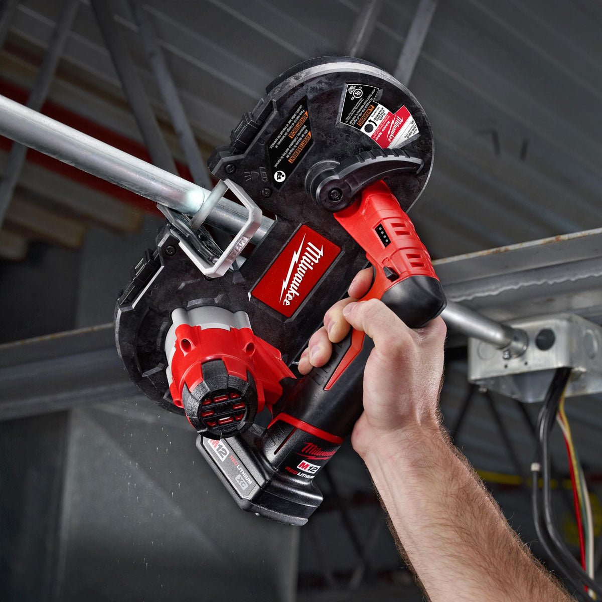 Milwaukee M12BS-0 12V Sub Compact Bandsaw with 2 x 4.0Ah Batteries & Charger in Bag