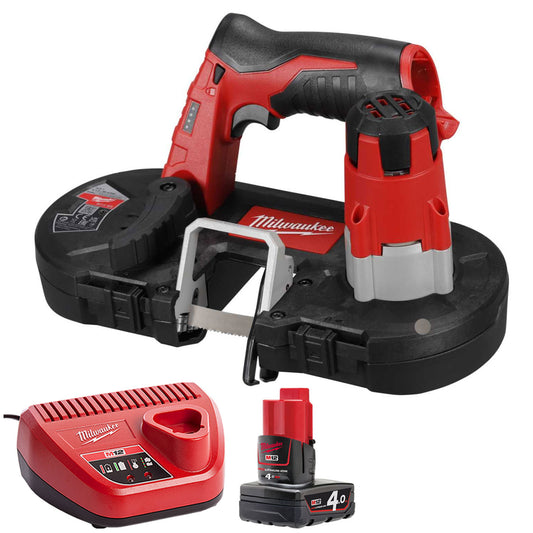 Milwaukee M12BS-0 12V Sub Compact Bandsaw with 1 x 4.0Ah Battery & Charger