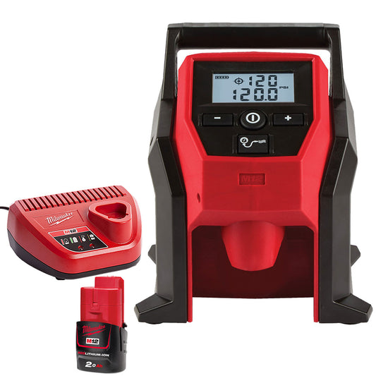 Milwaukee M12BI-0 M12 12V Compact Inflator with 1 x 2.0Ah Battery & Charger