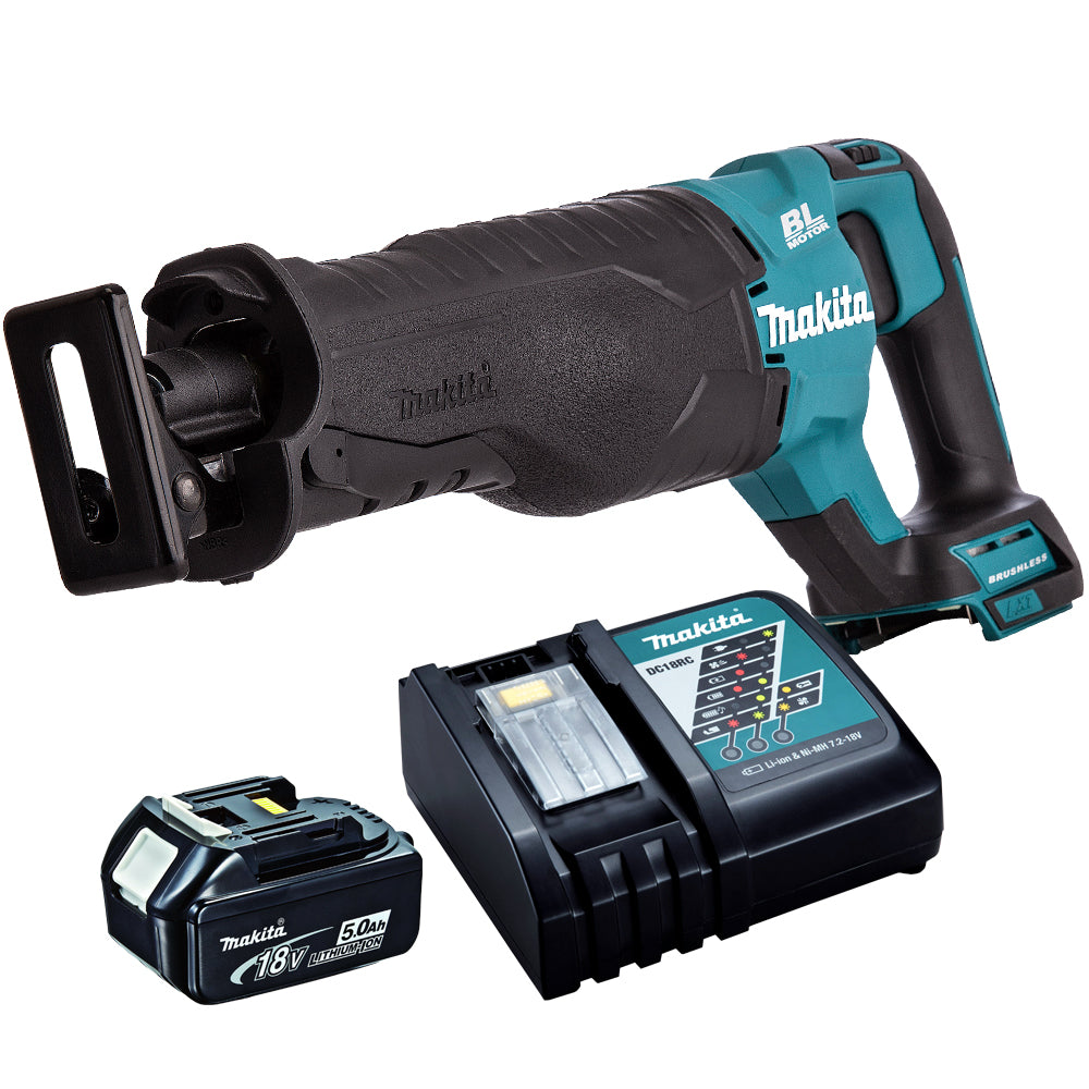 Makita DJR187Z 18V LXT Brushless Reciprocating Saw With 1 x 5.0Ah Battery Charger