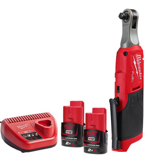 Milwaukee M12FHIR38-0 12V 3/8″ Brushless Ratchet with 2 x 2.0Ah Battery & Charger
