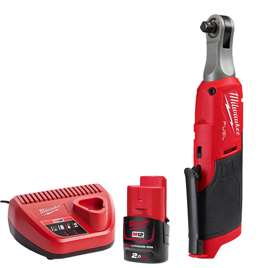 Milwaukee M12FHIR38-0 12V 3/8″ Brushless Ratchet with 1 x 2.0Ah Battery & Charger