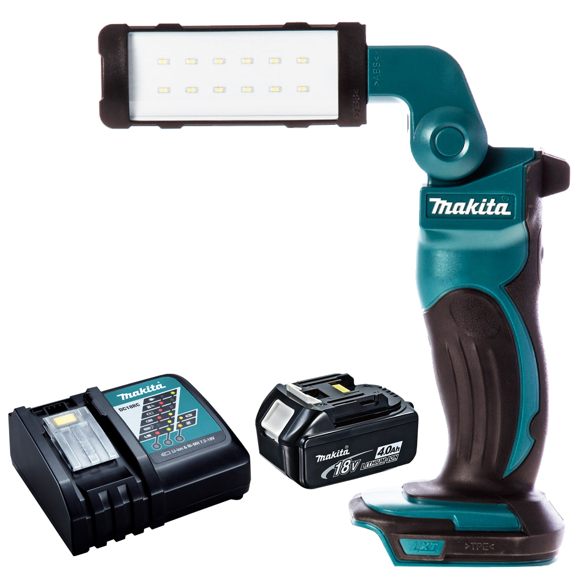 Makita DML801Z 18V Rechargeable Florescent 12 LED Light Torch with 1 x 4.0Ah Battery & Charger