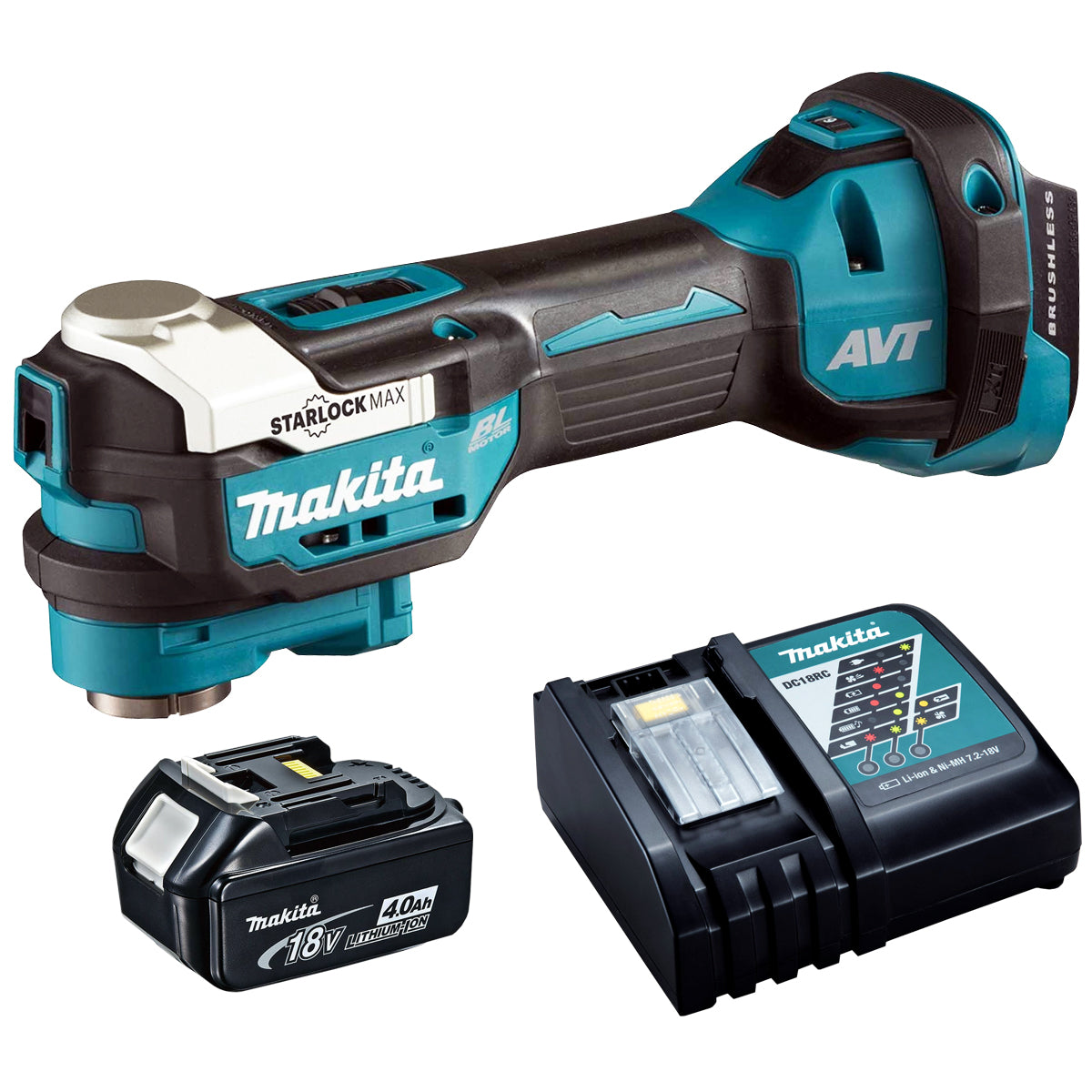 Makita DTM52Z 18V Brushless Multi Tool with 1 x 4.0Ah Battery & Charger