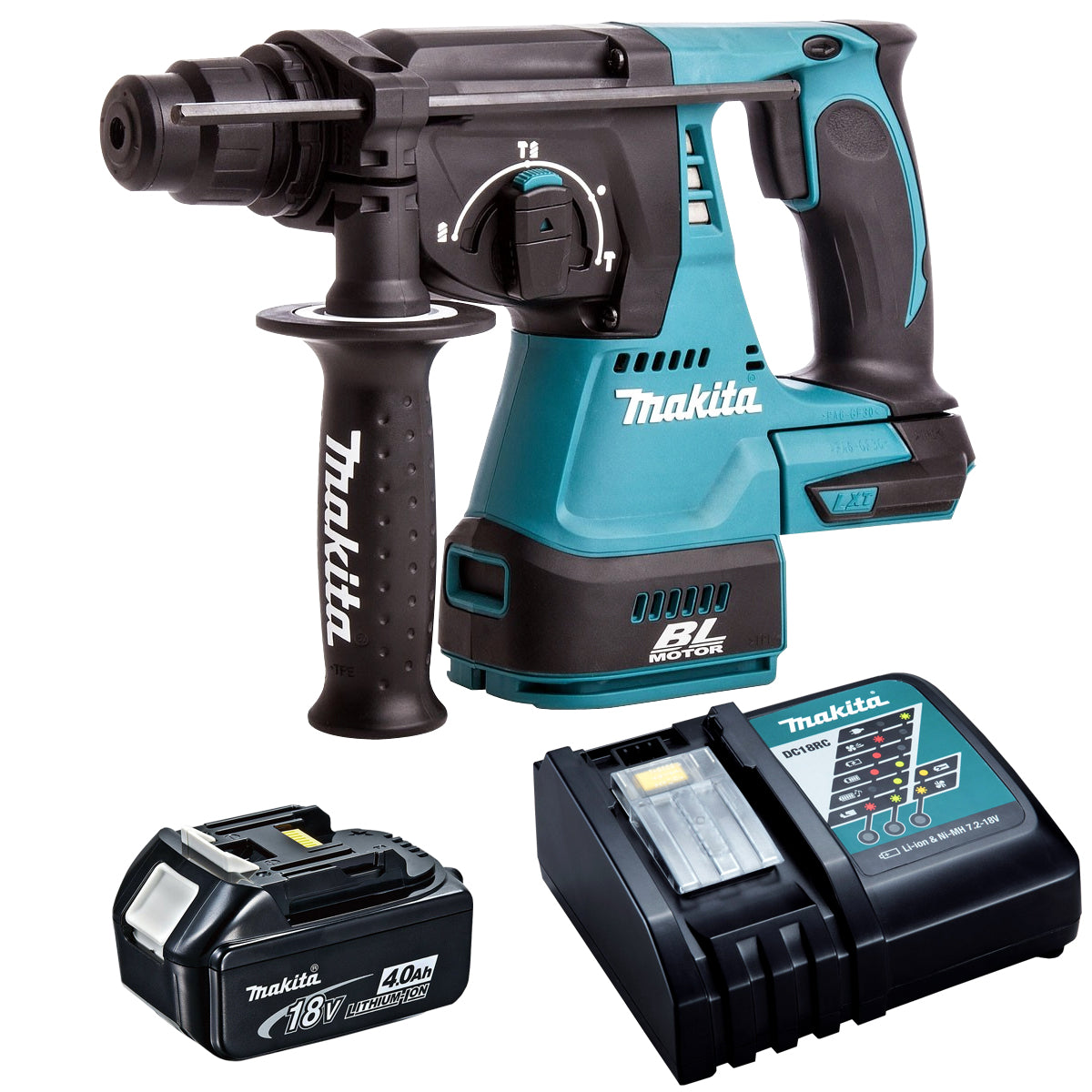 Makita DHR242Z 18V SDS+ Brushless Rotary Hammer Drill with 1 x 4.0Ah Battery & Charger