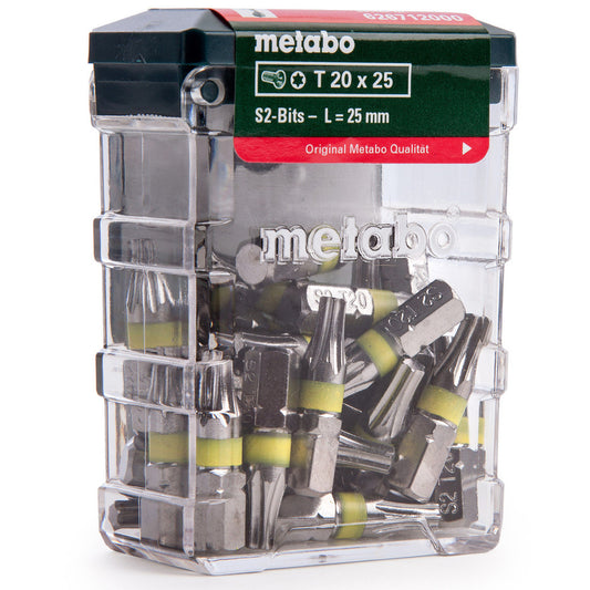 Metabo 25mm T20 Screwdriver Bit Set Pack of 25 626712000
