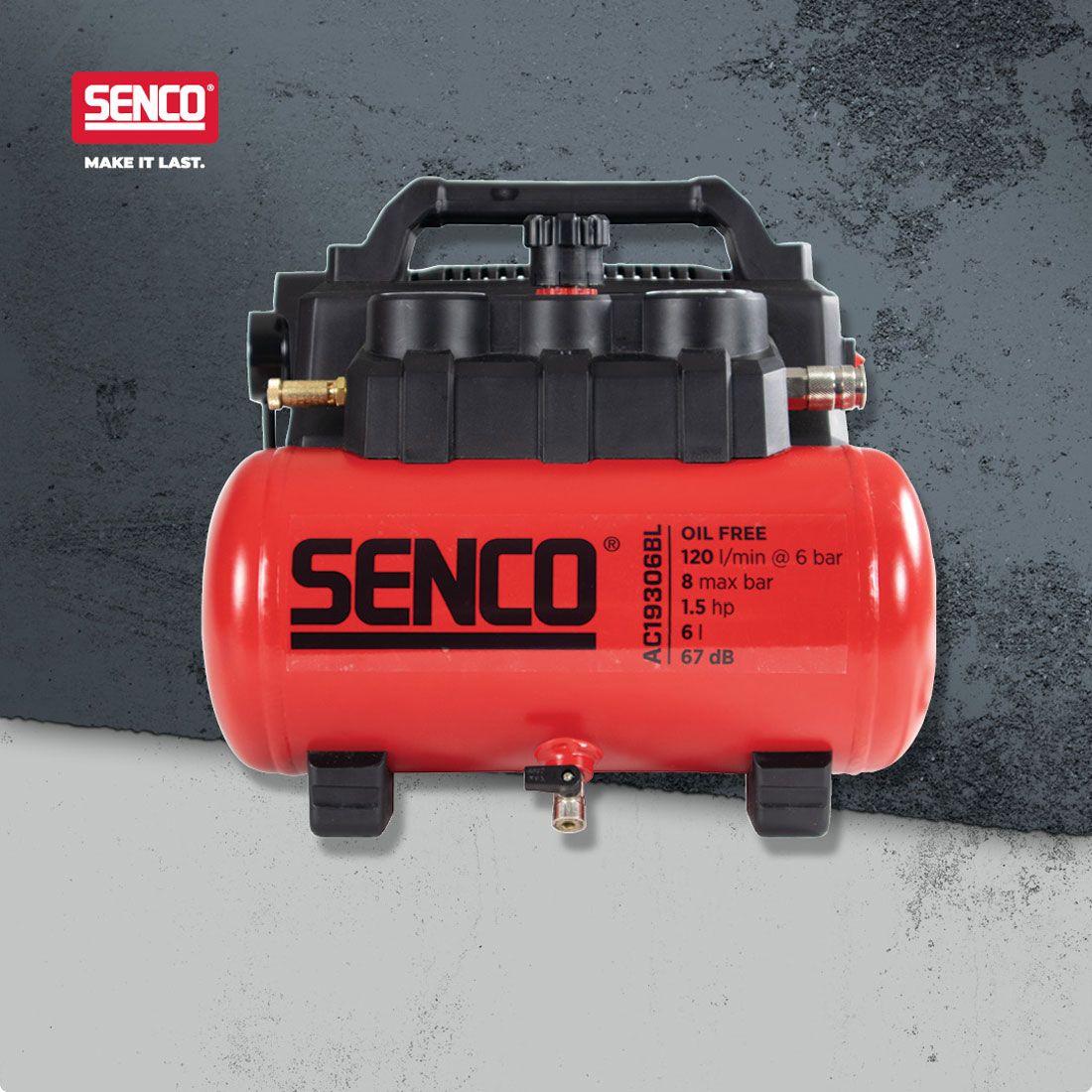 Senco AFN0036UK2 6L Low Noise Compressor 240V - AC19306BL-UK2