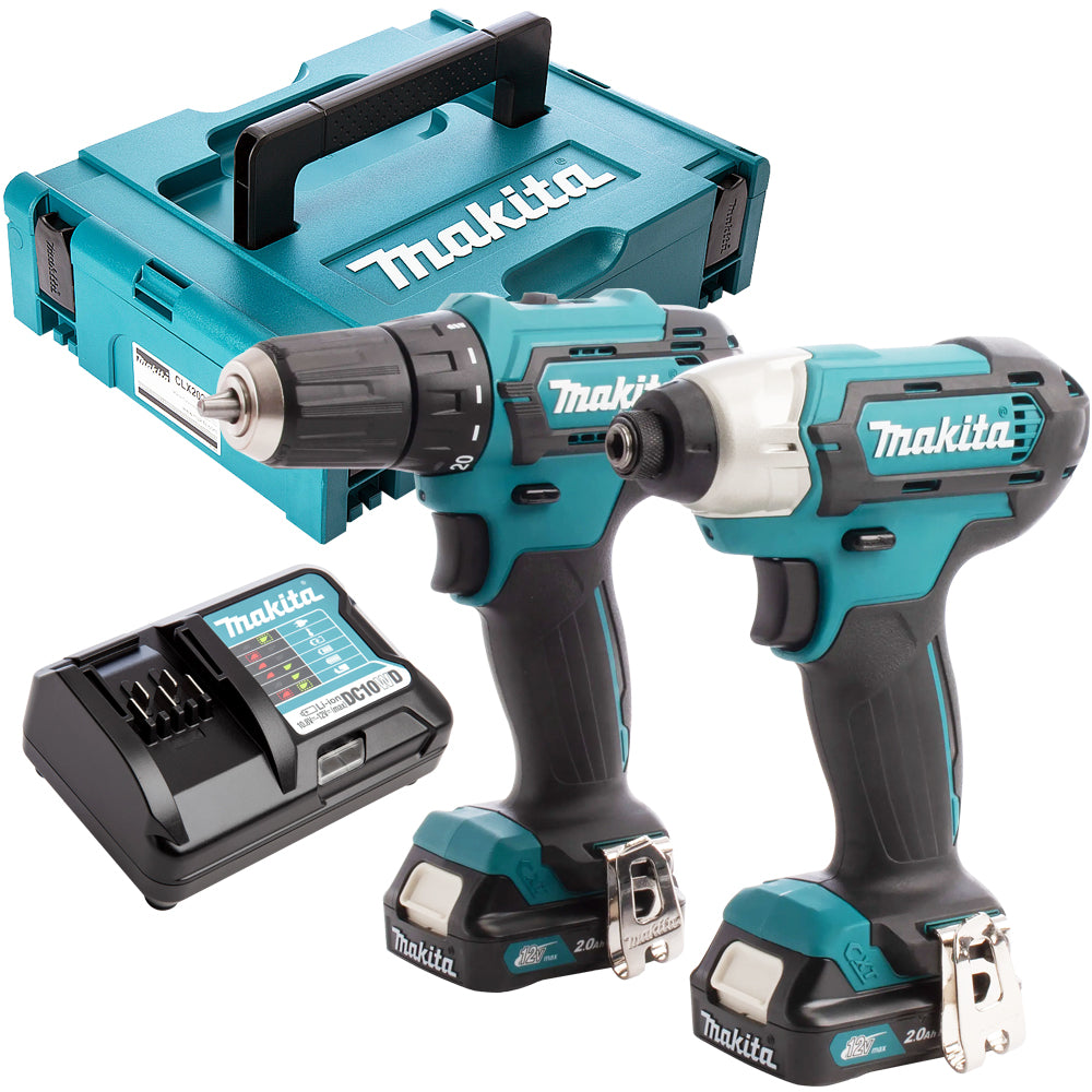 Makita CLX224AJ 12V Max CXT 2 Piece Cordless Kit With 2 x 2.0Ah Batteries & Charger In Case