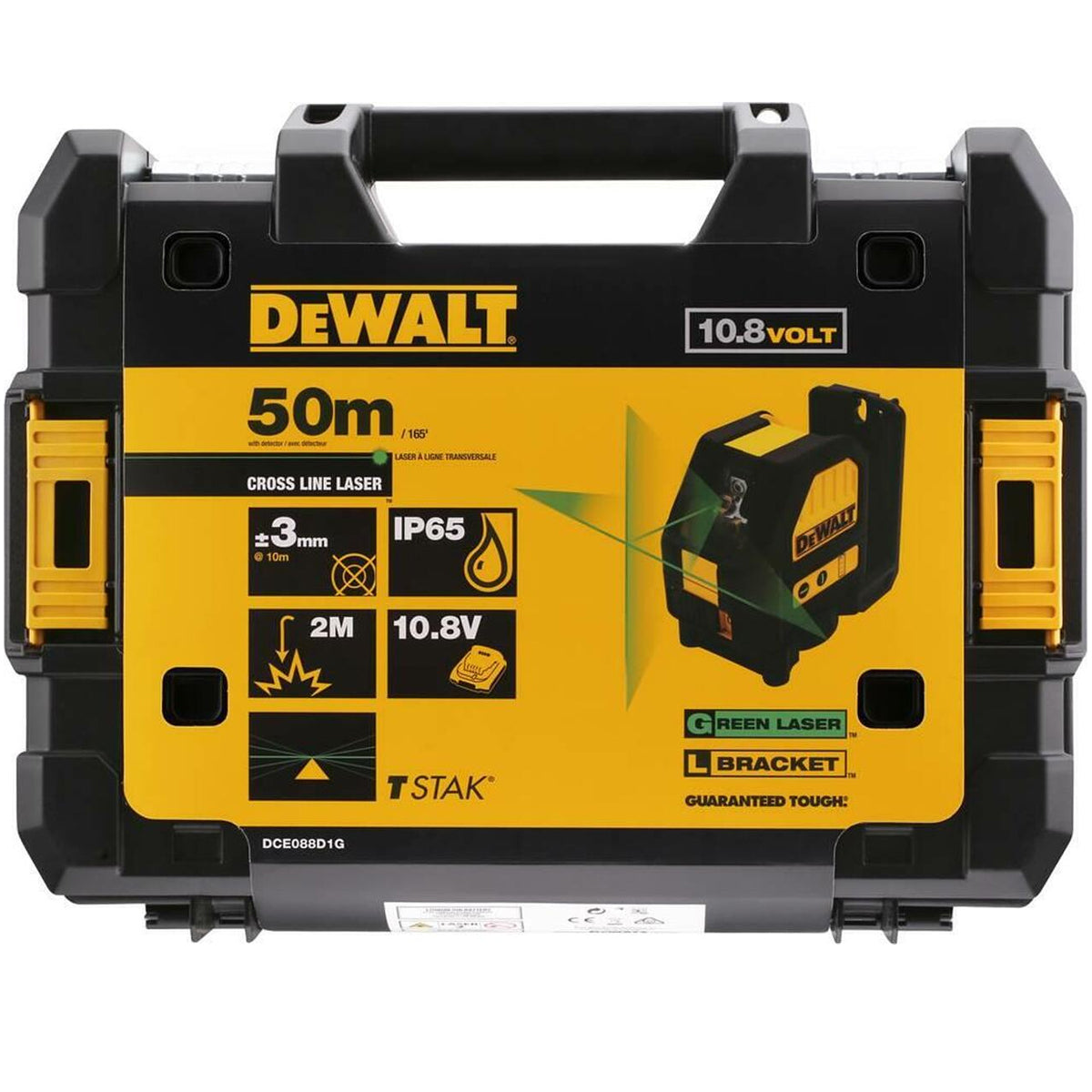 Dewalt DCE088D1G 10.8V Self-Levelling Green Cross Line Laser With 2.0Ah Battery Charger
