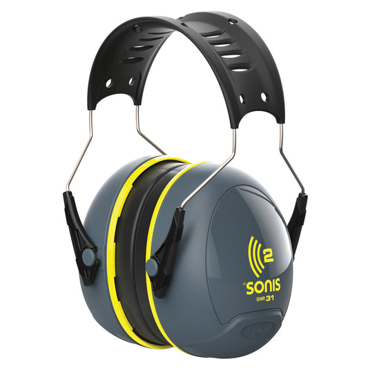 JSP Sonis 2 Adjustable Ear Defenders Yellow SNR31dB AEB020-0AY-900