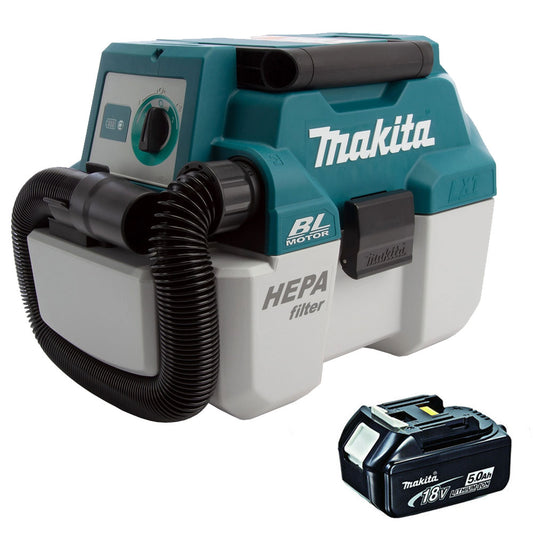 Makita DVC750LZ 18V LXT Brushless L-Class Vacuum Cleaner with 5.0Ah Battery
