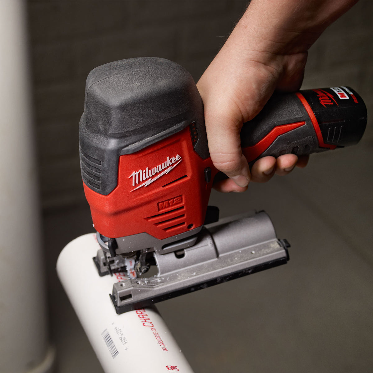 Milwaukee M12JS-0 12V Cordless Compact Jigsaw with 2 x 2.0Ah Batteries & Charger