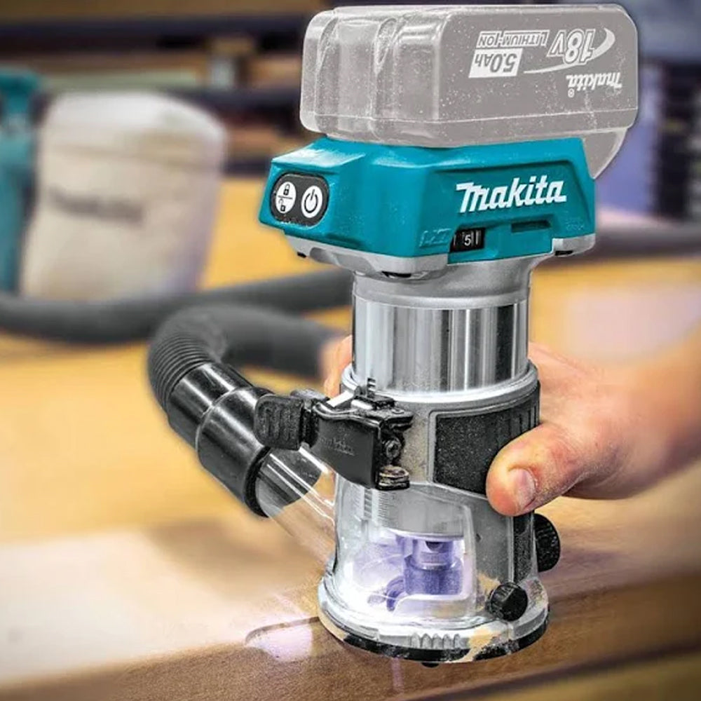 Makita DRT50ZX4 18V LXT Li-ion Brushless Router Trimmer With Trimmer Guide