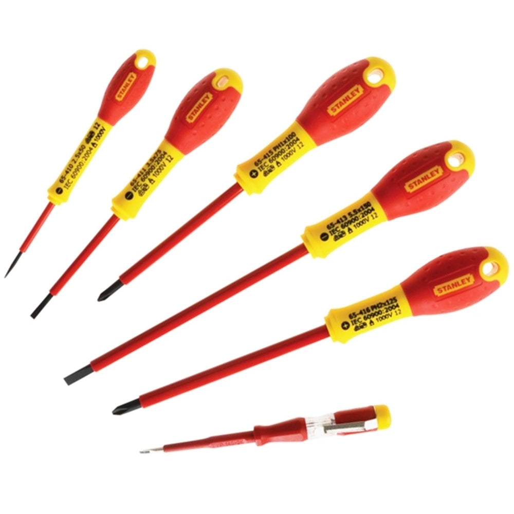 Stanley FatMax VDE Insulated Phillips & Parallel Screwdriver Set of 6 STA065441