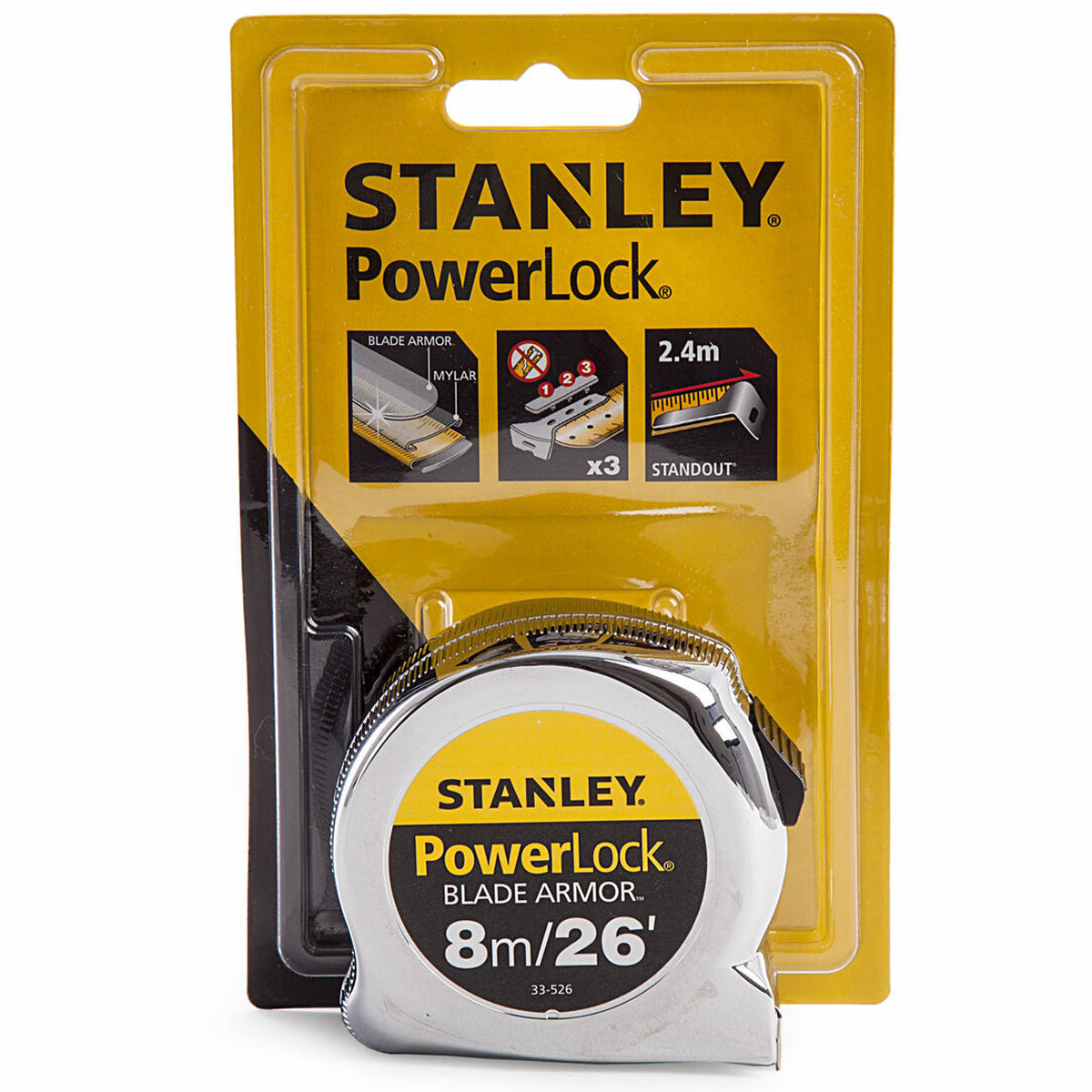 Stanley Powerlock Rule BladeArmor Pocket Tape 8m / 26ft STA033526