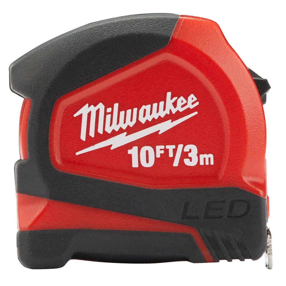 Milwaukee Magnetic LED Tape Measure 3m/10ft 48226602 Pack of 3