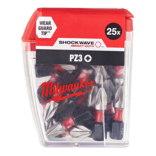 Milwaukee Shockwave PZ3 25mm Screwdriver Bits 25 Piece Set 4932472043