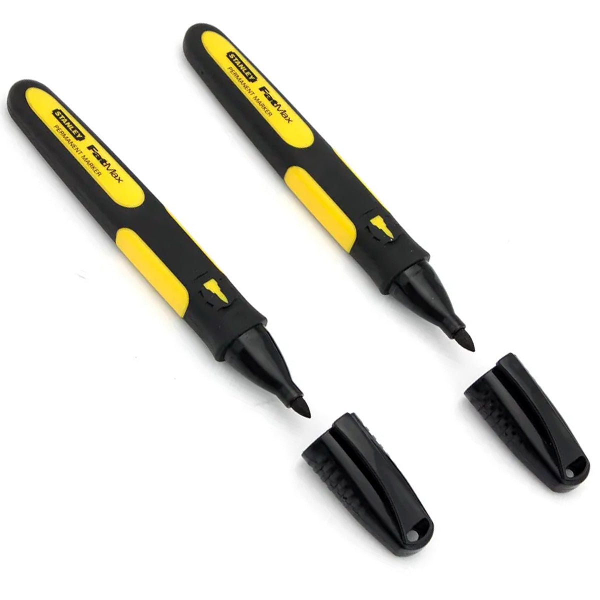 Stanley 0-47-312 Black Fine Tip Markers Easy Grip Pack of 2 STA047312