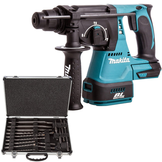 Makita DHR242Z 18V SDS+ Rotary Hammer with D-21200 17 Piece Accessories Set