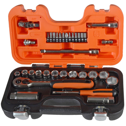 Bahco XMS2238SS Square Drive Metric Socket Set 34 Piece 1/4in & 3/8in S330 - SPL