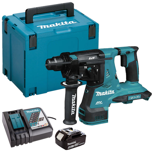 Makita DHR280ZJ 36V Brushless SDS+ Rotary Hammer Drill With 1 x 5.0Ah Battery & Charger In Case