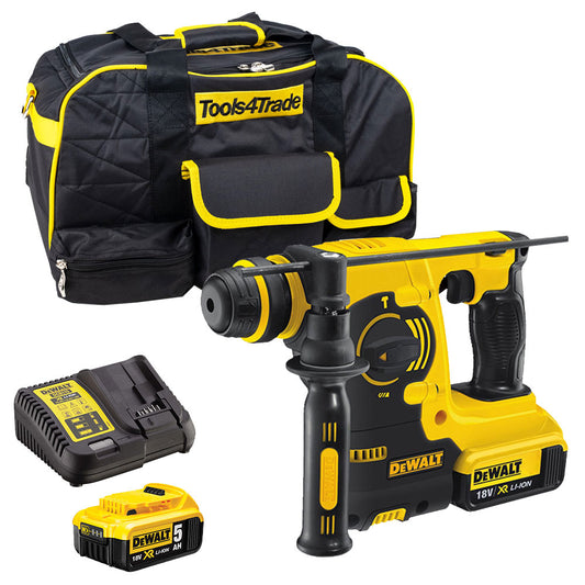 Dewalt DCH253N 18V SDS+ Rotary Hammer Drill with 2 x 5.0Ah Batteries & Charger in Bag