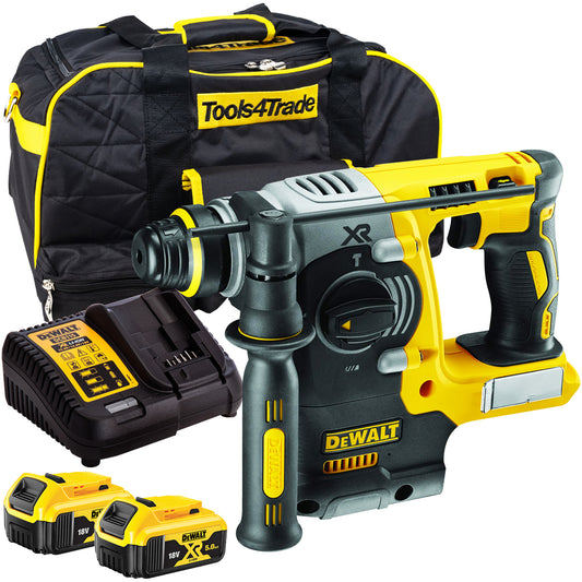 DeWalt DCH273N 18V Brushless SDS+ Rotary Hammer Drill with 2 x 5.0Ah Batteries & Charger in Bag