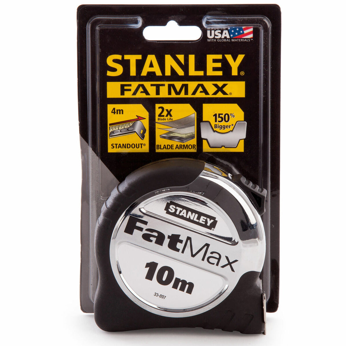 Stanley 0-33-897 FatMax XL Pro Pocket Tape Rule 10m Metric STA033897