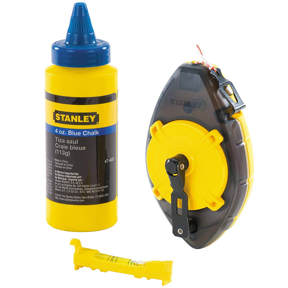 Stanley 0-47-465 Power Winder Chalk Line 30m Chalk & Level STA047465