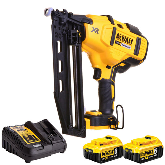 DeWalt DCN660N 18V Brushless Second Fix Nailer with 2 x 5.0Ah Battery & Charger