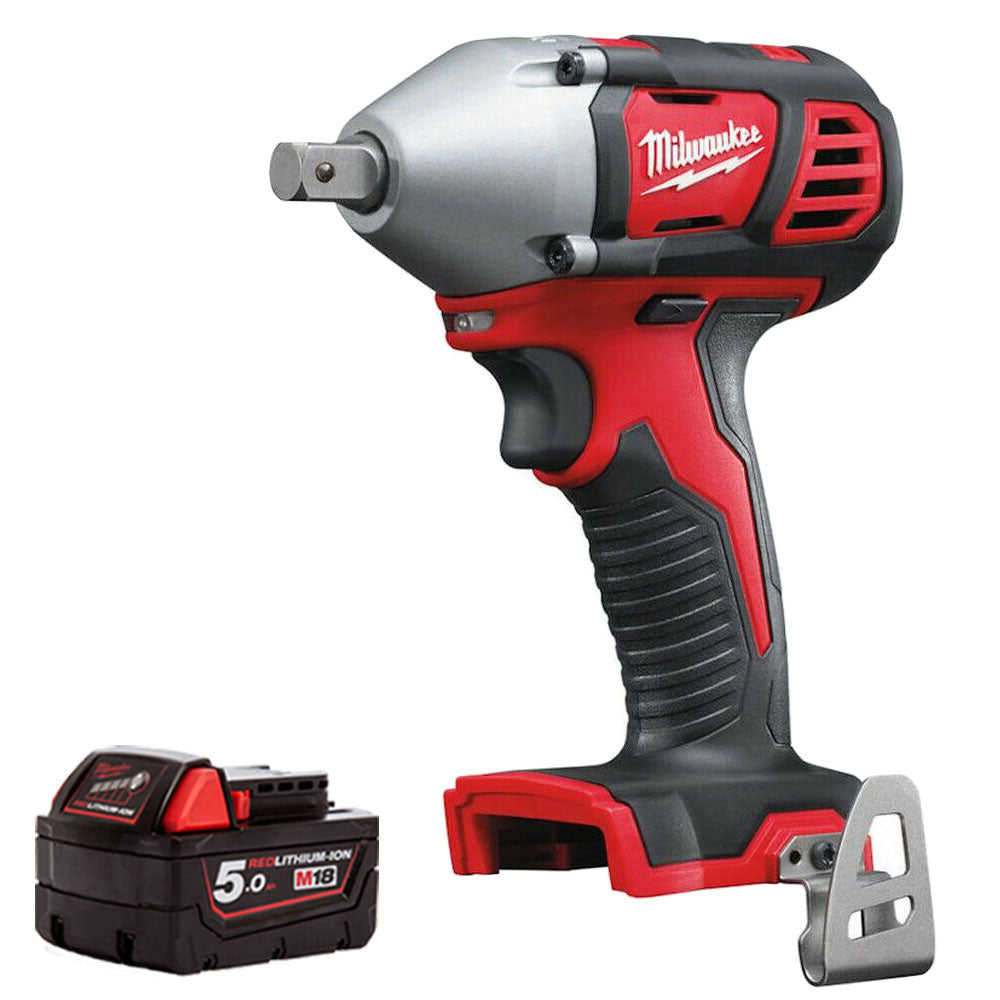 Milwaukee M18BIW12-0 18V 1/2" Impact Wrench with 1 x 5.0Ah Battery