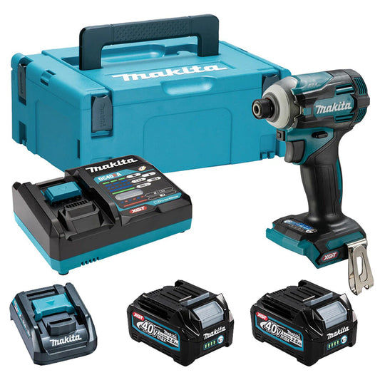 Makita TW004GD203 40Vmax XGT 1/2in Brushless Impact Wrench With 2 x 2.5Ah Batteries Charger In Case