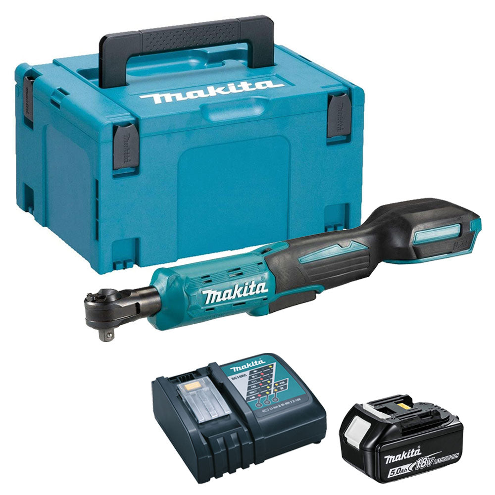 Makita DWR180 18V LXT Ratchet Wrench With 1 x 5.0Ah Battery Charger & Type 3 Case