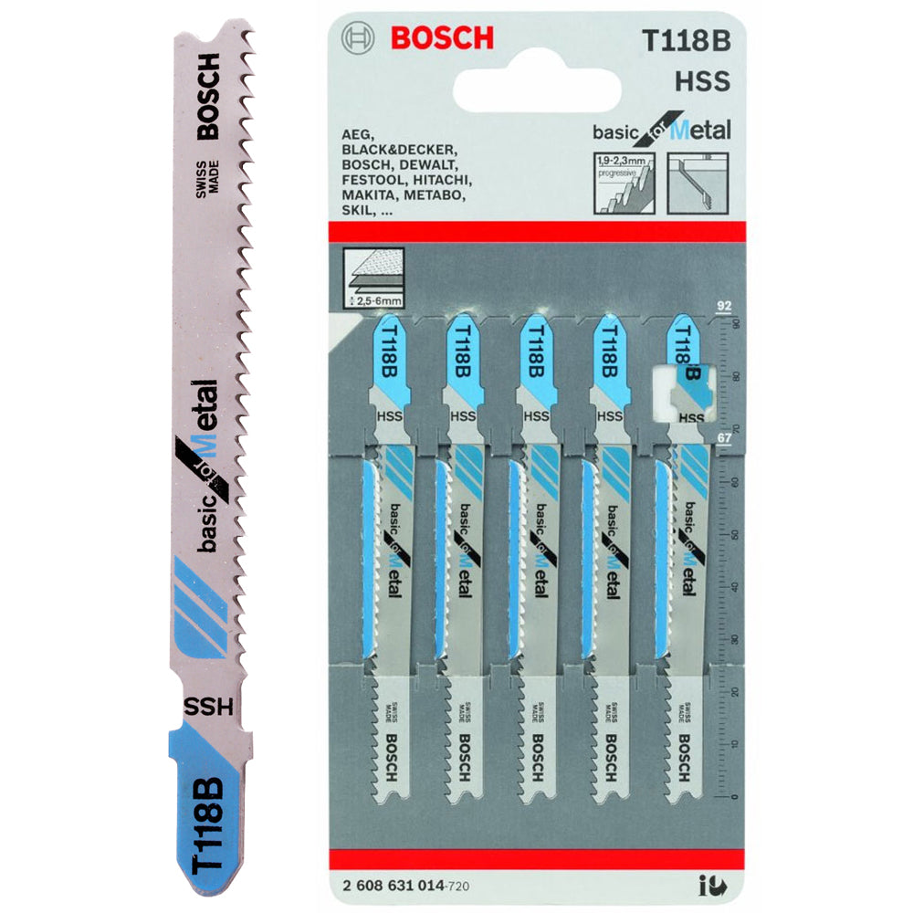 Bosch 92mm Sheet Steel Jigsaw Blade Pack of 5 T118B