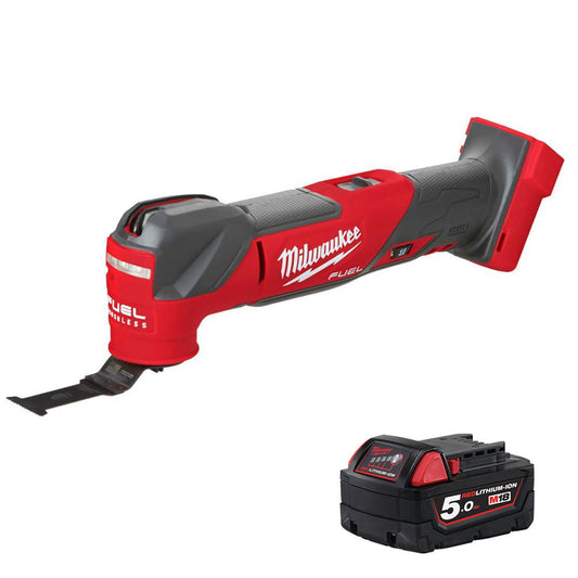 Milwaukee M18FMT-0 18V FUEL Oscillating Multi-Tool with 1 x 5.0Ah Battery