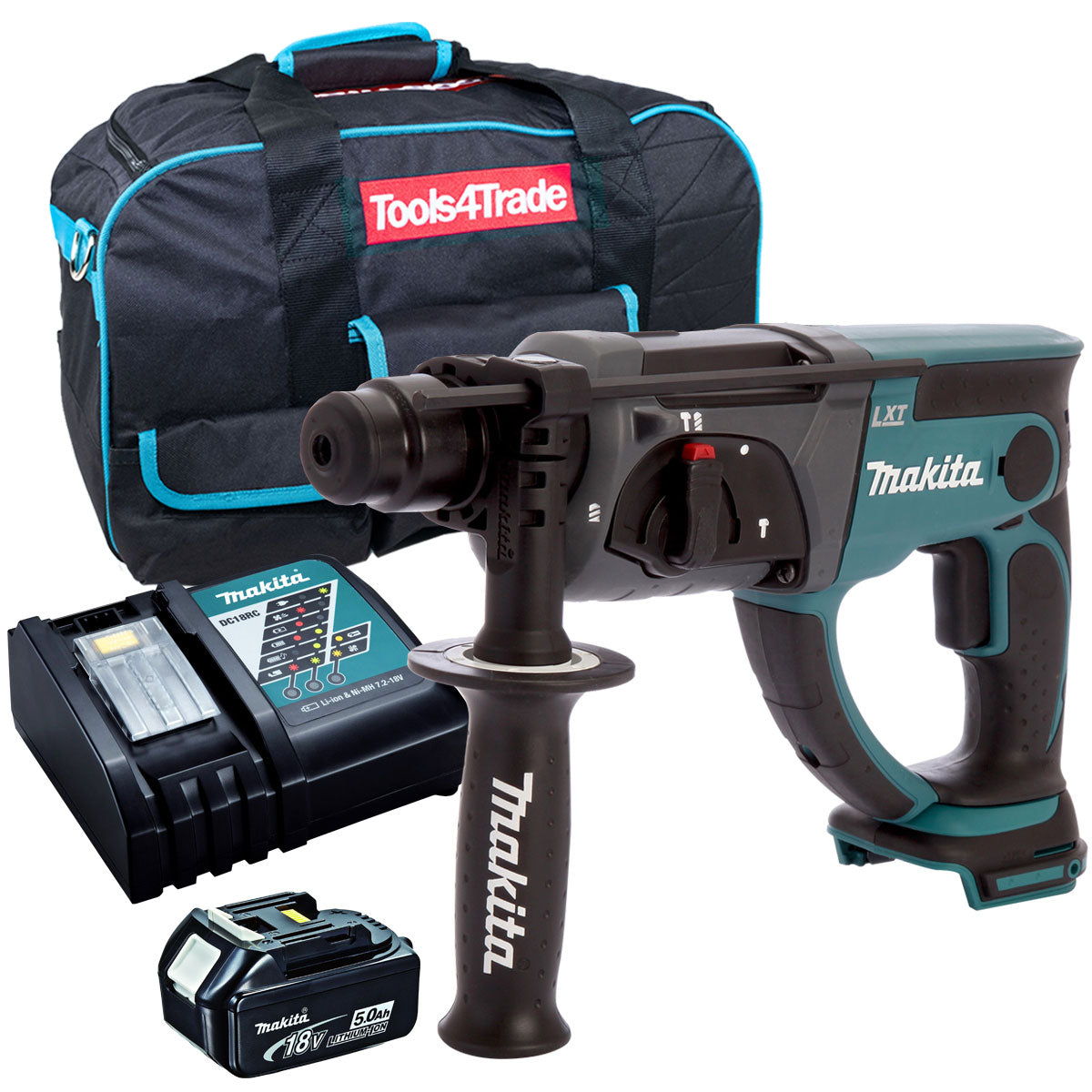 Makita DHR202Z 18V SDS+ Rotary Hammer Drill with 1 x 5.0Ah Battery Charger & Bag