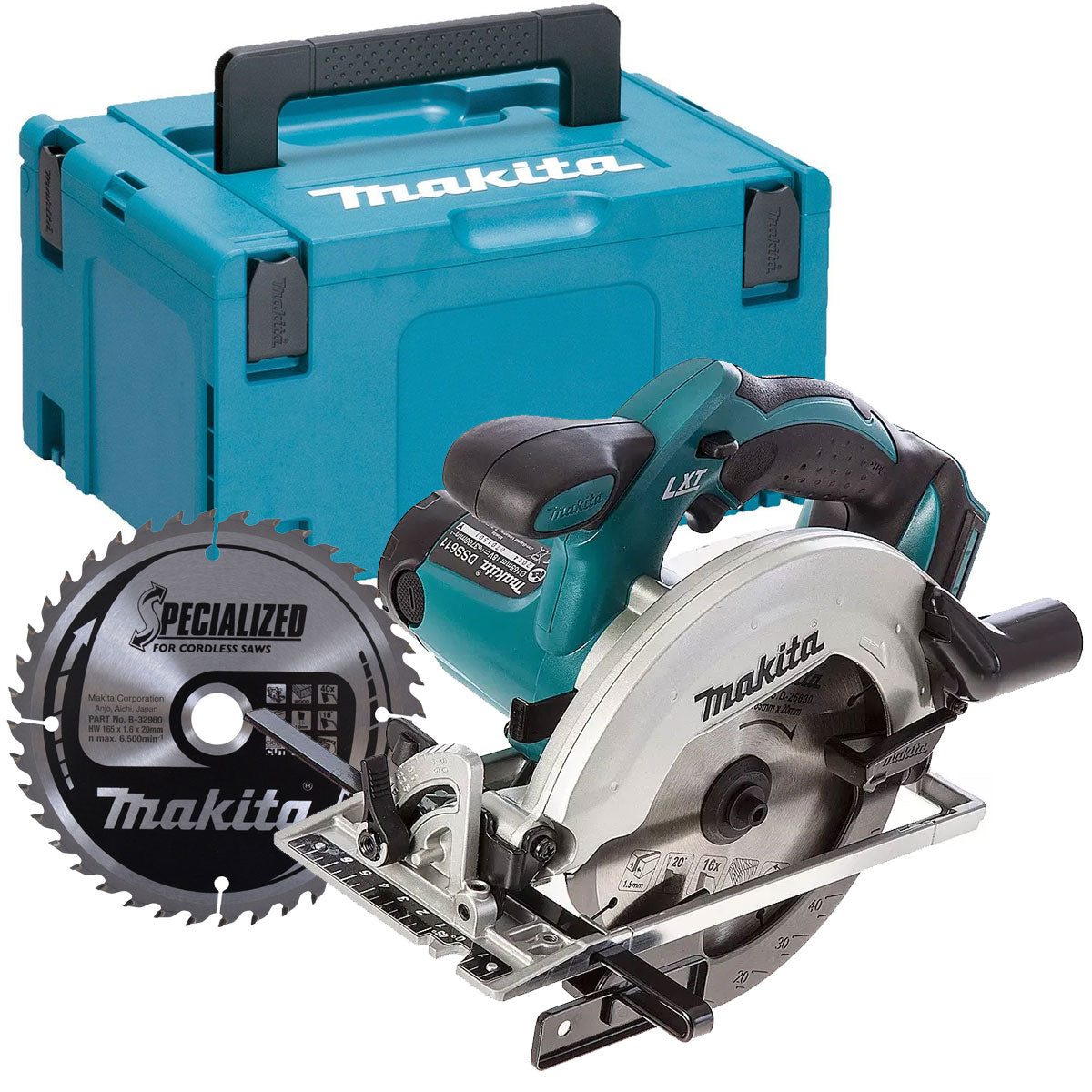 Makita DSS611Z 18V 165mm Circular Saw With Type 3 Case, Inlay & Blade